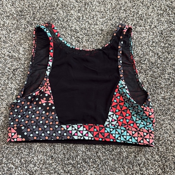 Victoria's Secret Sport High Neck Mesh Gym Yoga Sport Bra Blocked Dot - Picture 3 of 5